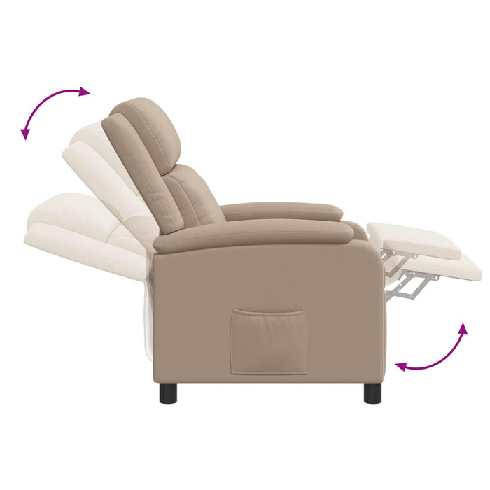 Fotoliu reclinabil Cappuccino Piele artificială WALTI