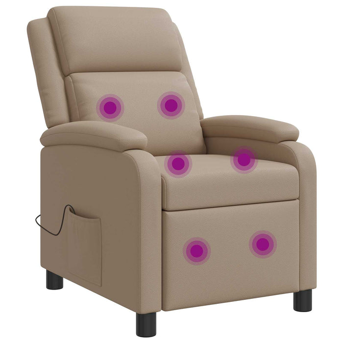Reclinabil cu masaj Cappuccino Piele artificială WALTI
