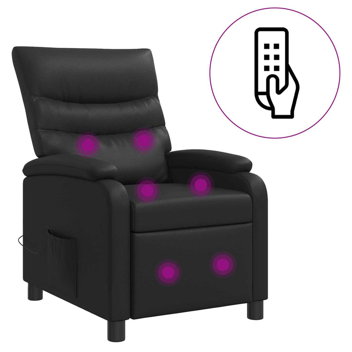 Reclinabil cu masaj Negru Piele artificială WALTI