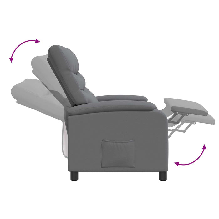 Reclinabil cu masaj Gri Piele artificială WALTI