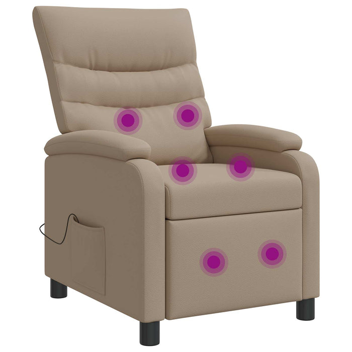 Reclinabil cu masaj Cappuccino Piele artificială WALTI