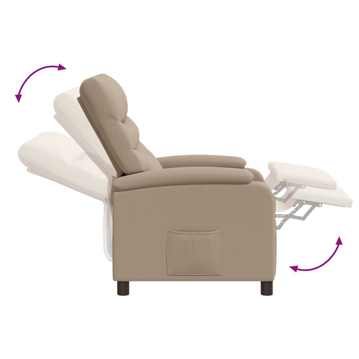 Reclinabil cu masaj Cappuccino Piele artificială WALTI