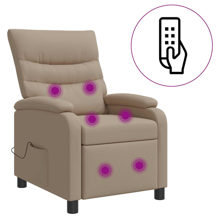 Reclinabil cu masaj Cappuccino Piele artificială WALTI