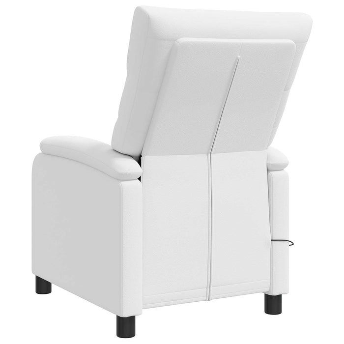 Reclinabil cu masaj Alb Piele artificială WALTI