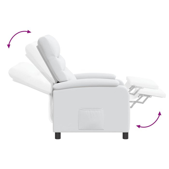 Reclinabil cu masaj Alb Piele artificială WALTI