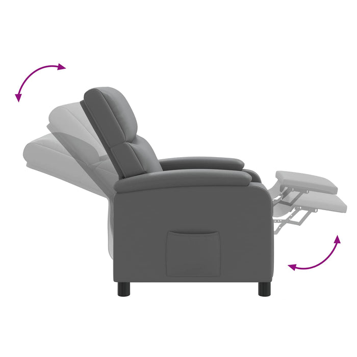 Fotoliu reclinabil Gri Piele artificială - WALTI WALTI