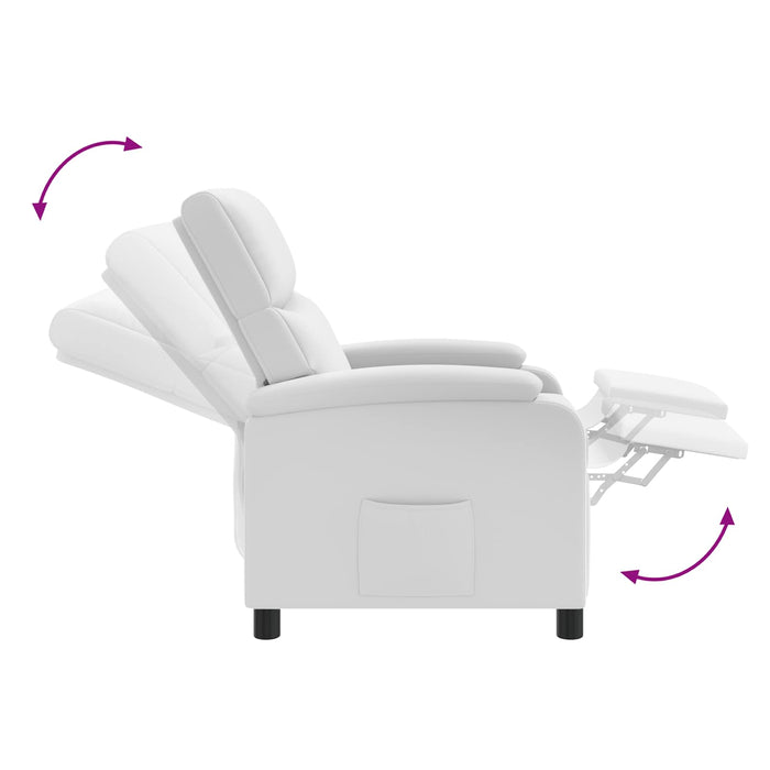 Fotoliu reclinabil Alb Piele artificială WALTI
