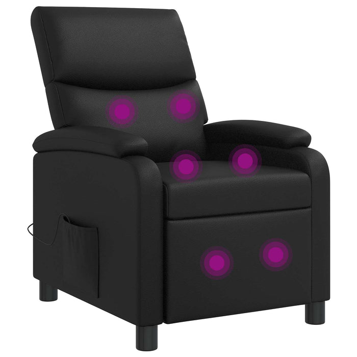 Reclinabil cu masaj Negru Piele artificială WALTI