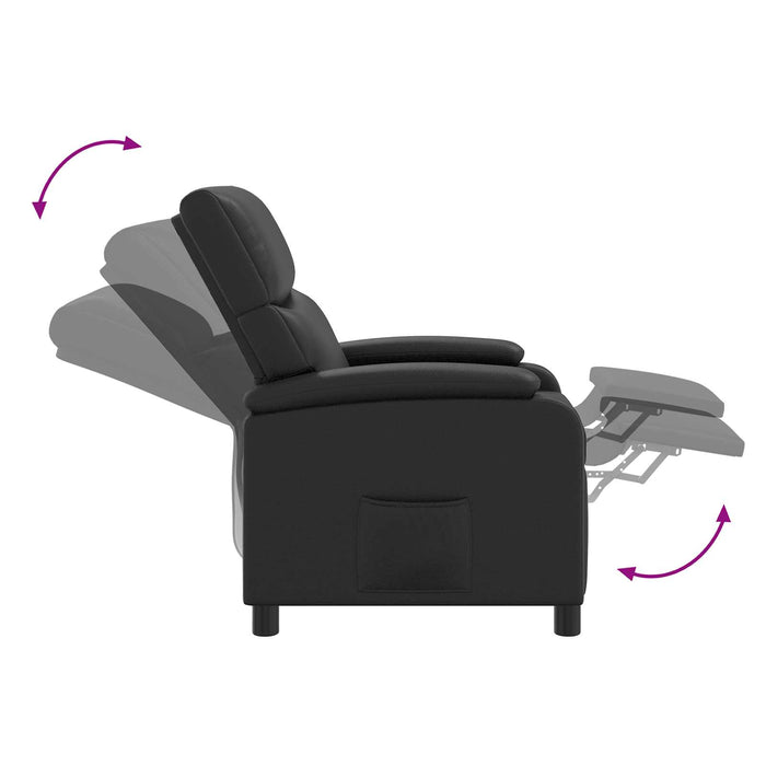 Reclinabil cu masaj Negru Piele artificială WALTI