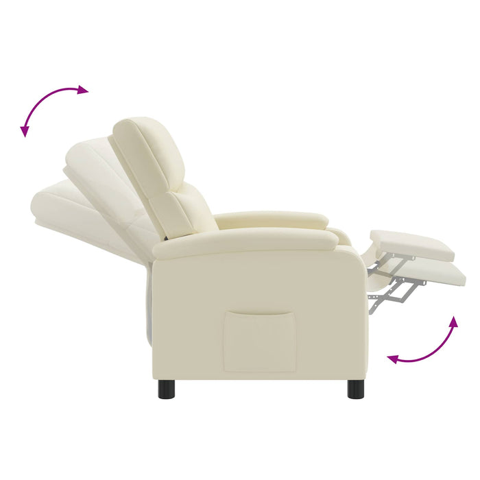 Reclinabil cu masaj Crem Piele artificială WALTI