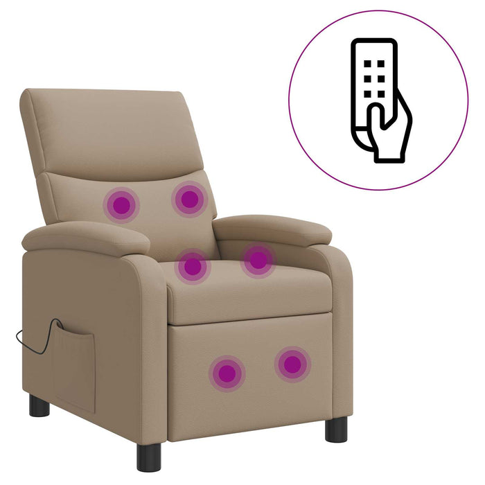 Reclinabil cu masaj Cappuccino Piele artificială WALTI