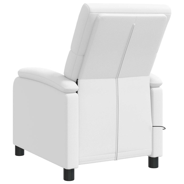 Reclinabil cu masaj Alb Piele artificială WALTI