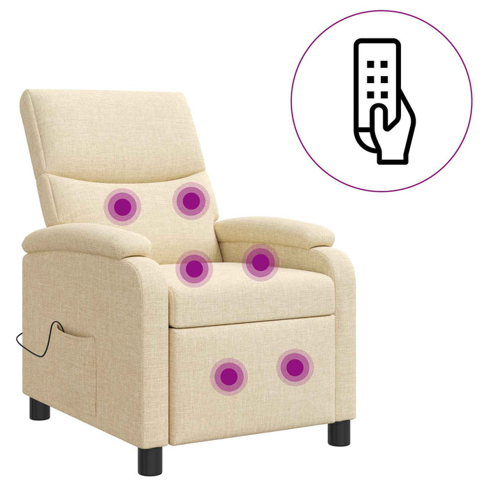 Reclinabil cu masaj Crem Țesătură WALTI