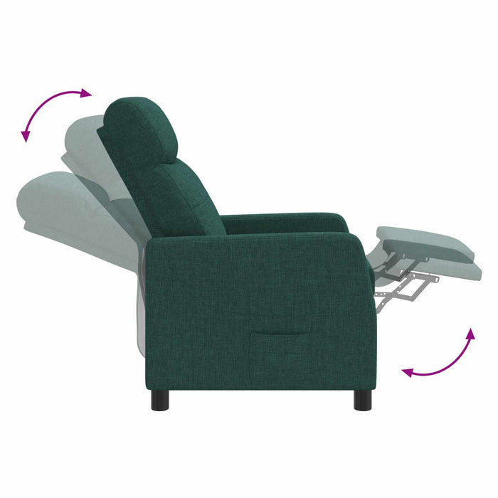 Reclinabil cu masaj Verde închis Țesătură WALTI