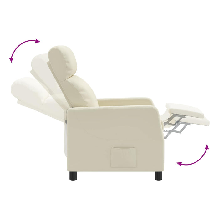 Fotoliu reclinabil Crem Piele artificială - WALTI WALTI
