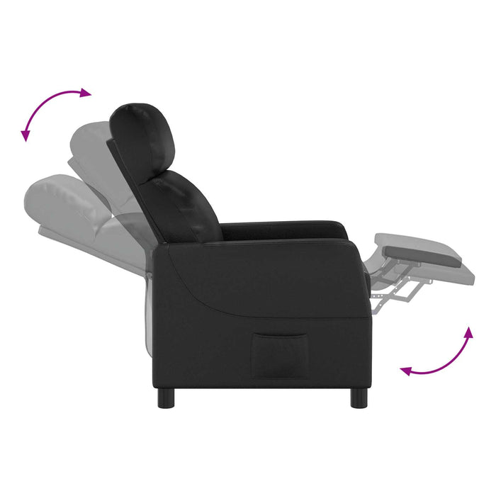 Reclinabil cu masaj Negru Piele artificială WALTI