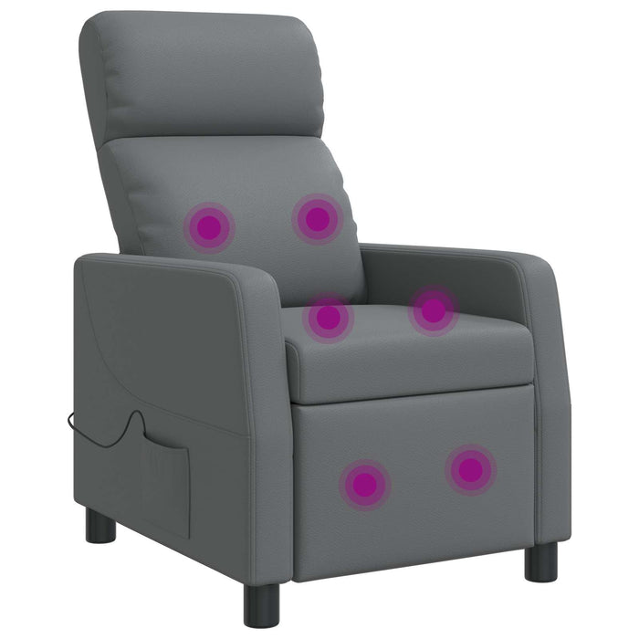 Reclinabil cu masaj Gri Piele artificială WALTI