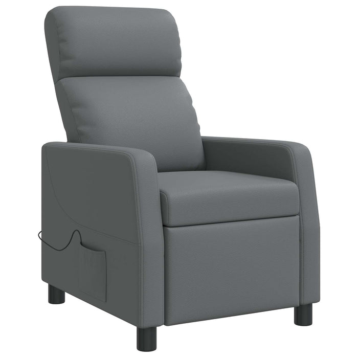 Reclinabil cu masaj Gri Piele artificială WALTI
