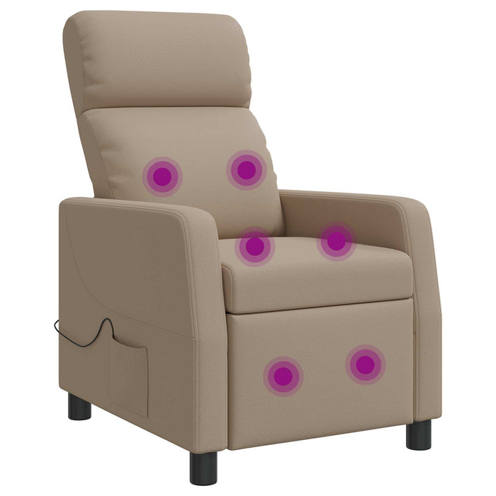 Reclinabil cu masaj Cappuccino Piele artificială WALTI