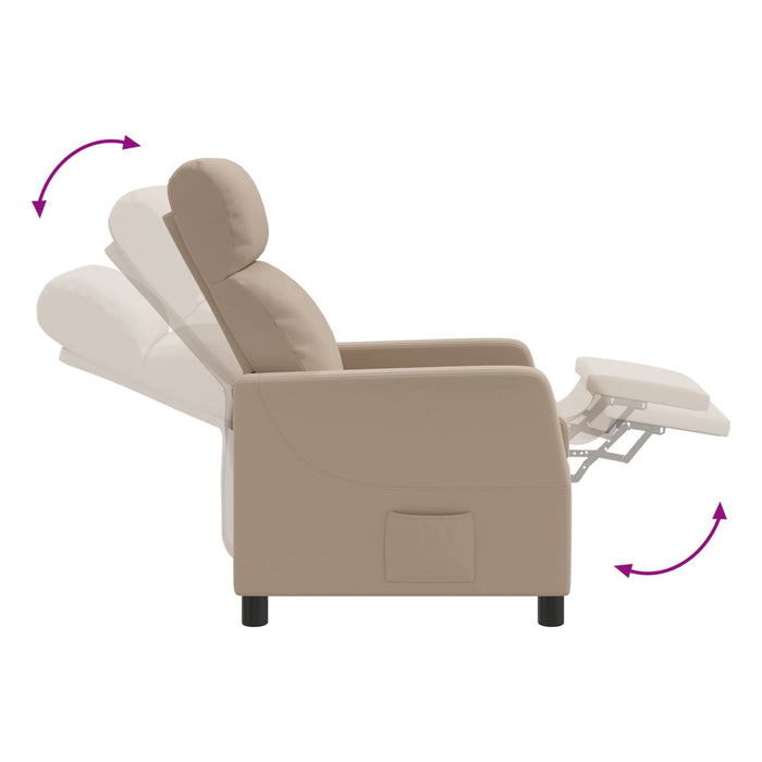 Reclinabil cu masaj Cappuccino Piele artificială WALTI