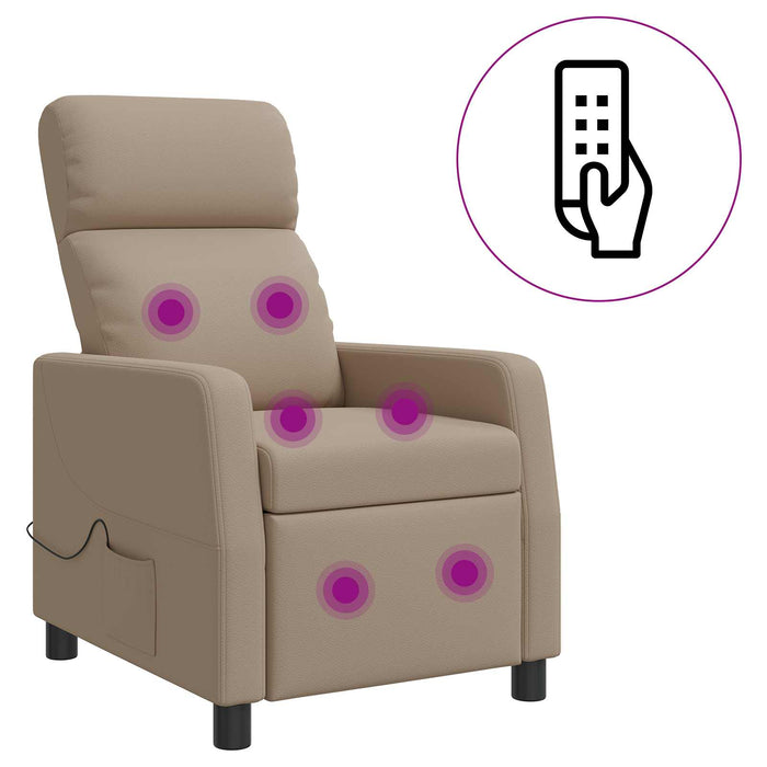 Reclinabil cu masaj Cappuccino Piele artificială WALTI