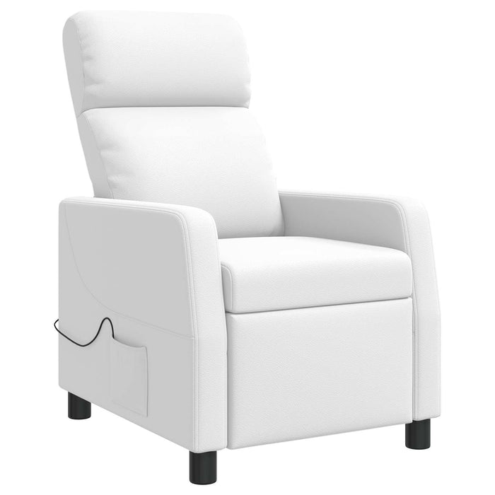 Reclinabil cu masaj Alb Piele artificială WALTI