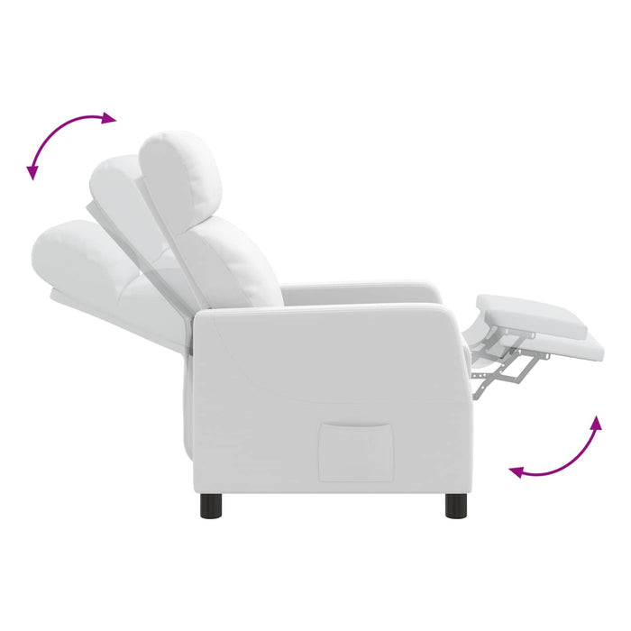 Reclinabil cu masaj Alb Piele artificială WALTI