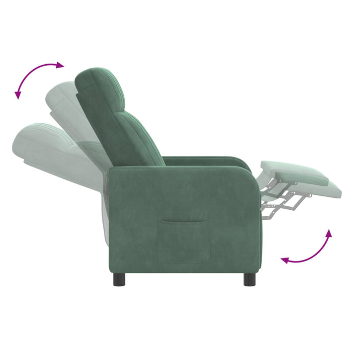 Fotoliu reclinabil Verde Mării Catifea WALTI