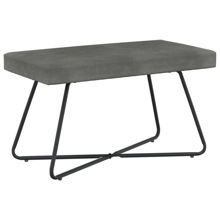 bancă Simplu Gri închis 80 x 40 x 45 cm Catifea WALTI