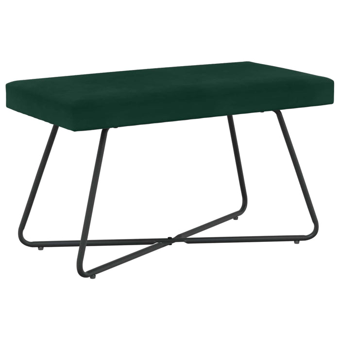 bancă Simplu Verde închis 80 x 40 x 45 cm Catifea WALTI