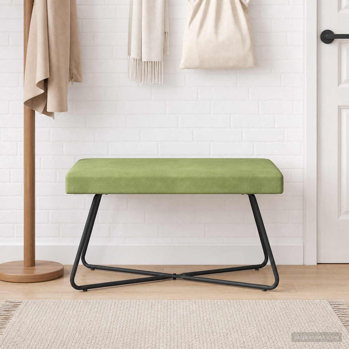bancă Verde deschis 80 x 40 x 45 cm Catifea WALTI