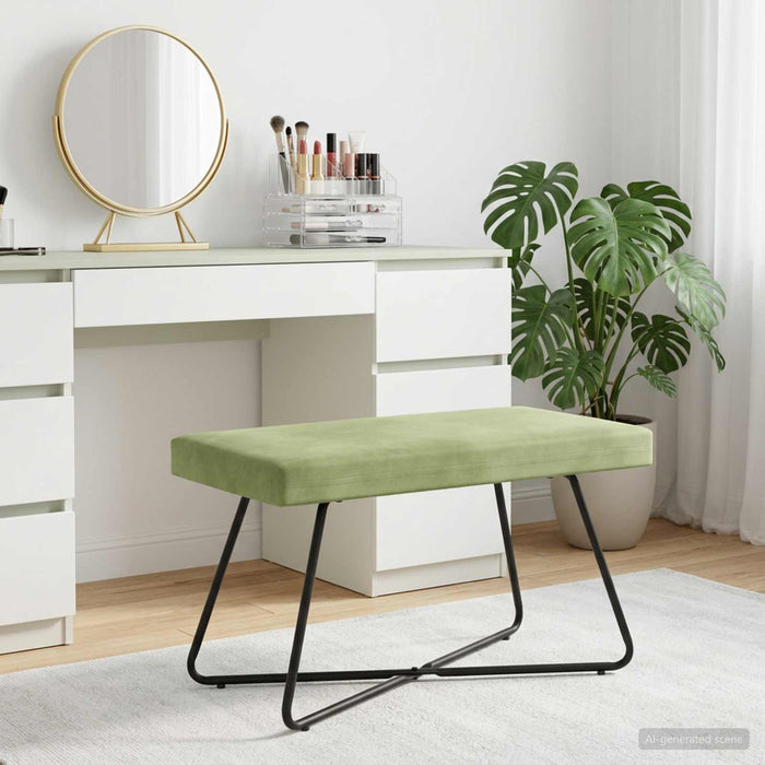 bancă Verde deschis 80 x 40 x 45 cm Catifea WALTI