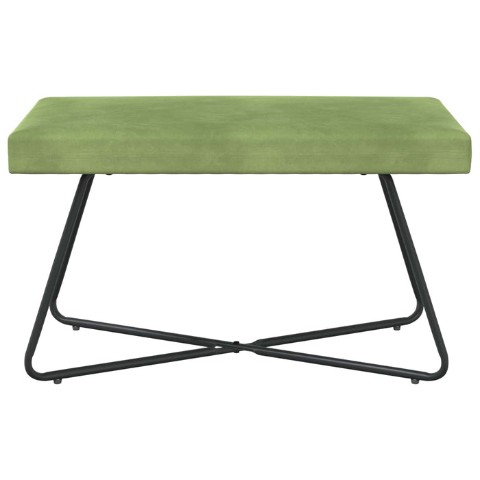 bancă Simplu Verde deschis 80 x 40 x 45 cm Catifea WALTI