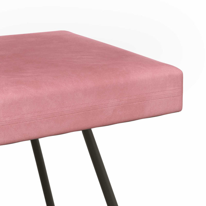 bancă Simplu Roz 80 x 40 x 45 cm Catifea WALTI