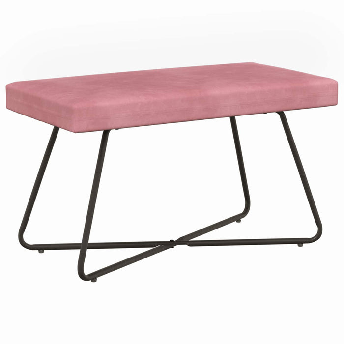 bancă Simplu Roz 80 x 40 x 45 cm Catifea WALTI
