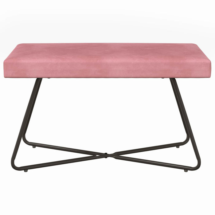 bancă Simplu Roz 80 x 40 x 45 cm Catifea WALTI