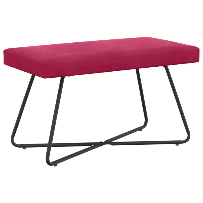 bancă Simplu Roșu Vin 80 x 40 x 45 cm Catifea WALTI