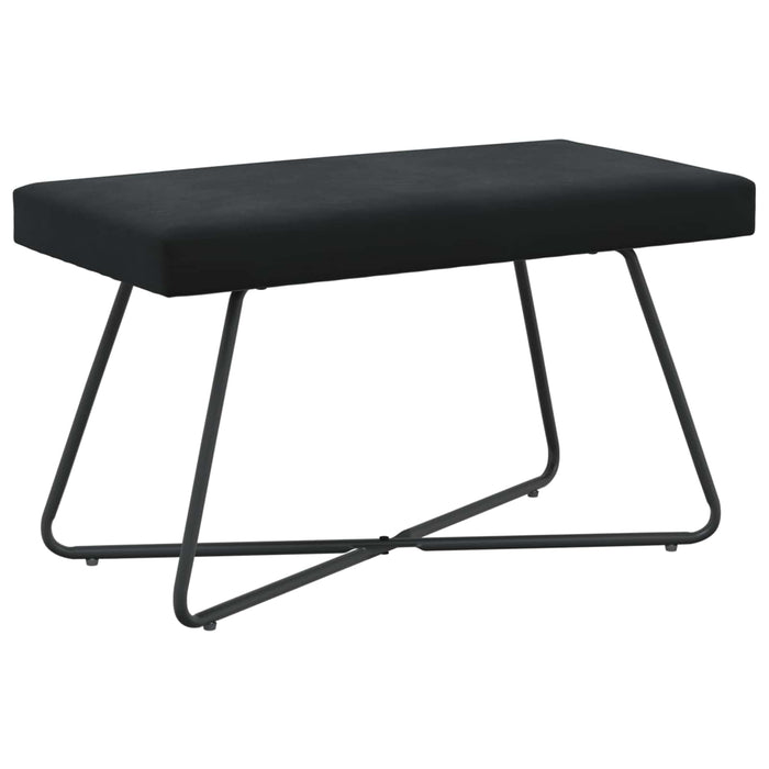 bancă Simplu Negru 80 x 40 x 45 cm Catifea WALTI