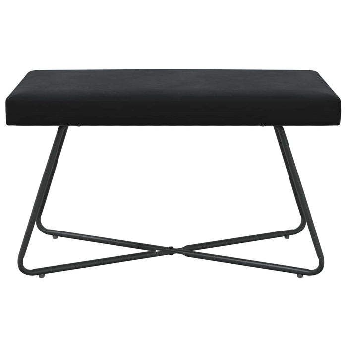 bancă Simplu Negru 80 x 40 x 45 cm Catifea WALTI