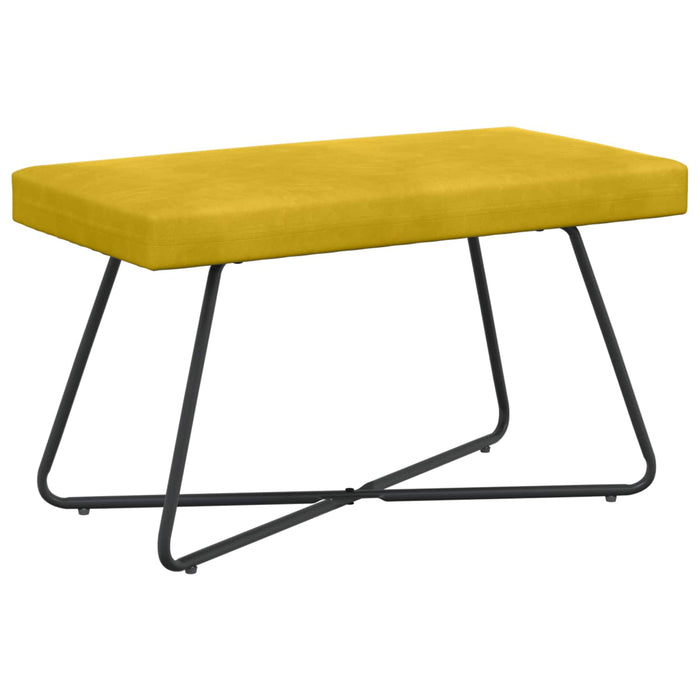 bancă Simplu Galben 80 x 40 x 45 cm Catifea WALTI