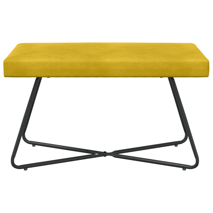 bancă Simplu Galben 80 x 40 x 45 cm Catifea WALTI