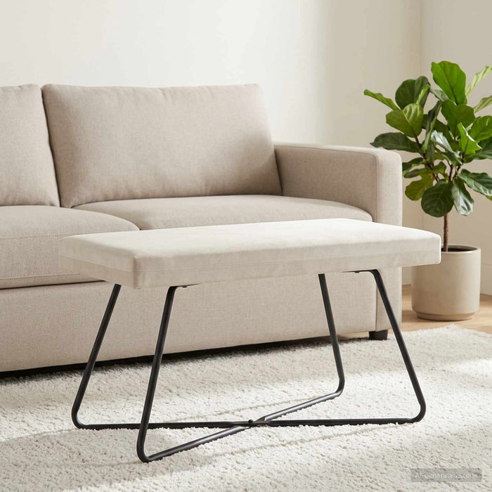 bancă Crem 80 x 40 x 45 cm Catifea WALTI