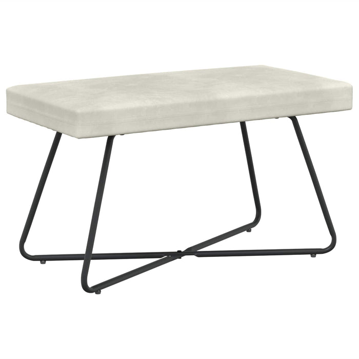 bancă Simplu Crem 80 x 40 x 45 cm Catifea WALTI