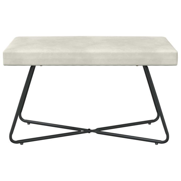 bancă Simplu Crem 80 x 40 x 45 cm Catifea WALTI
