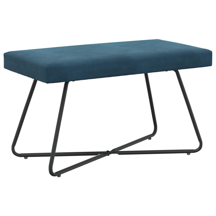 bancă Simplu albastru 80 x 40 x 45 cm Catifea WALTI