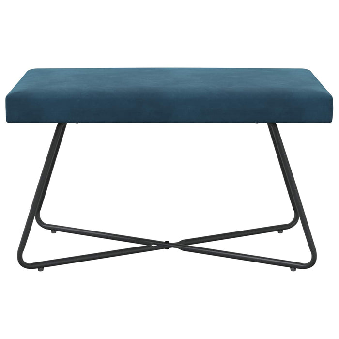 bancă Simplu albastru 80 x 40 x 45 cm Catifea WALTI