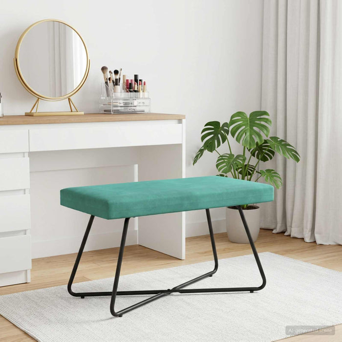 bancă Turcoaz 80 x 40 x 45 cm Catifea WALTI