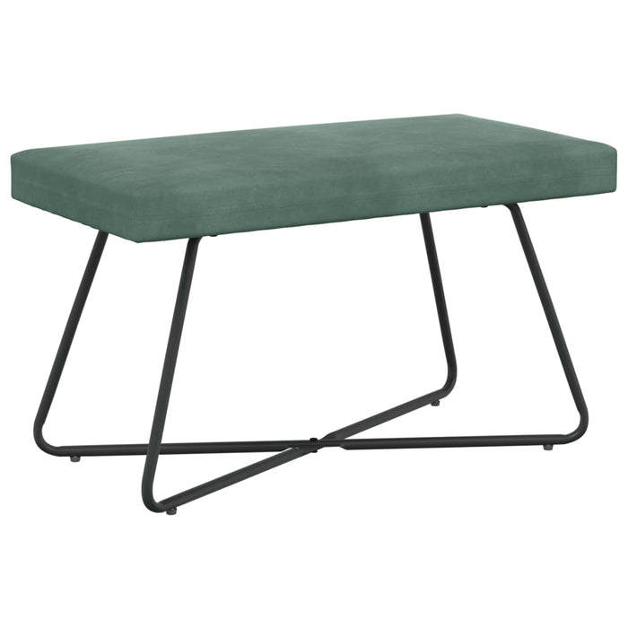 bancă Simplu Verde Mării 80 x 40 x 45 cm Catifea WALTI