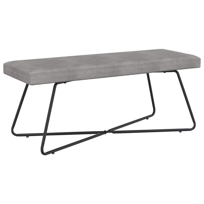 bancă Simplu Gri deschis 110 x 40 x 45 cm Catifea WALTI