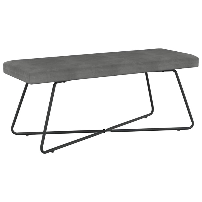 bancă Simplu Gri închis 110 x 40 x 45 cm Catifea WALTI